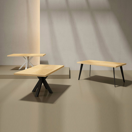 MESA RANDY 180*100 FIJA ROBLE-NEGRO