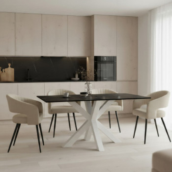 MESA JOYCE 140 SAHARA/BLANCO 2