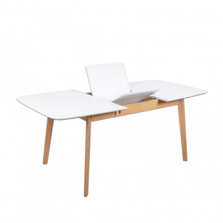 MESA KENNA 140 EXT.BLANCO-ROBLE