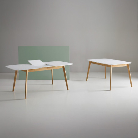 MESA KENNA 140 EXT.BLANCO-ROBLE