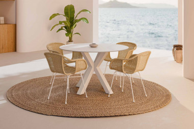 MESA FIORELLA RED.100 CRETA/BLANCO