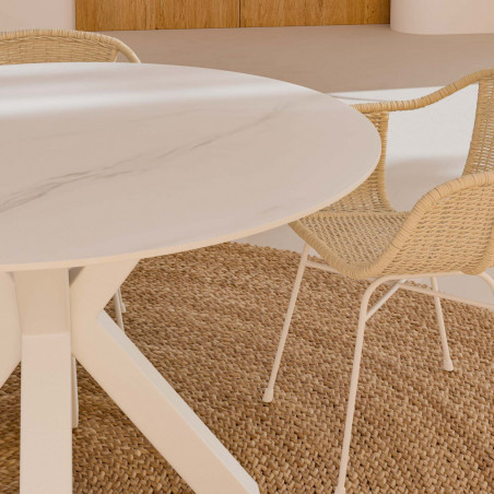 MESA FIORELLA RED.100 CRETA/BLANCO