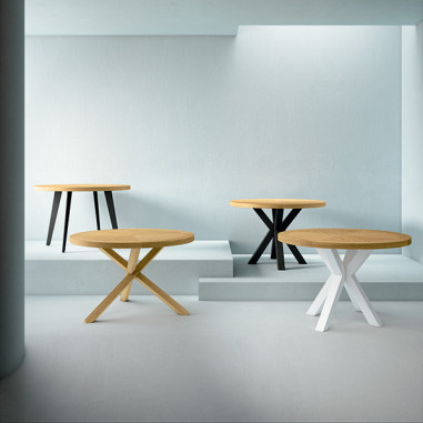 MESA AMANDA RED.100 ROBLE-NEGRO