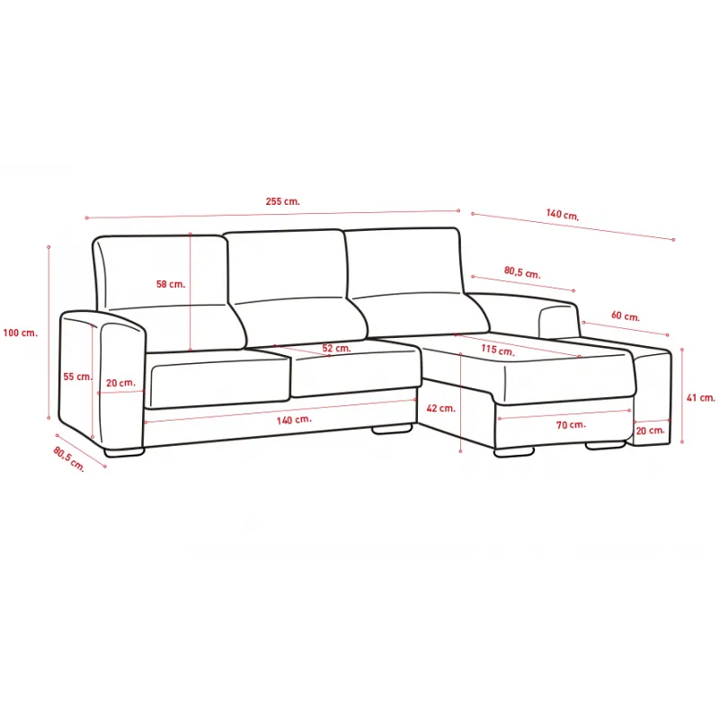 SHAISELONGUE ARCON DERECHA MODELO IBIZA