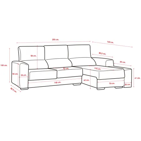 SHAISELONGUE ARCON DERECHA MODELO IBIZA