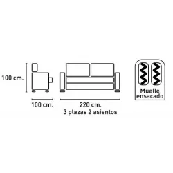 SOFA 3P. TAP.CAIRO MOD.CUPRA 000                   000 2